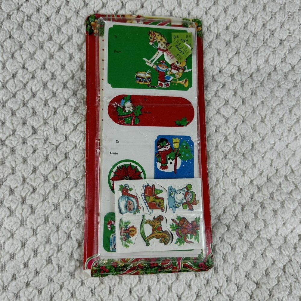 Vintage Christmas‎ Gift Tags With Festive Designs & Stickers - approx 10 sheets